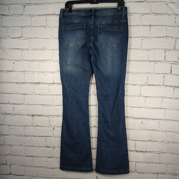 WOMENS HYBRID AND COMPANY BRAND JEANS, BOOT CUT, SIZE 7, DARK WASH - Picture 2 of 5